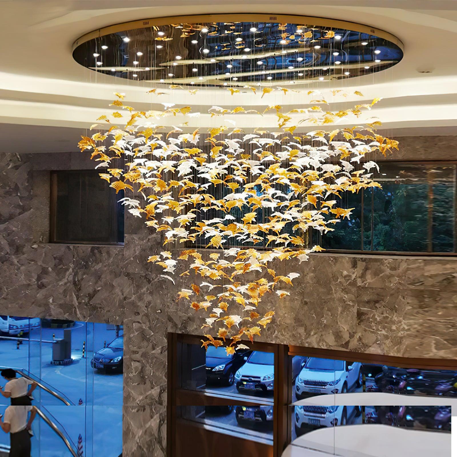 Syraean Multicolor Maple Leaf Crystal Chandelier - Image 4