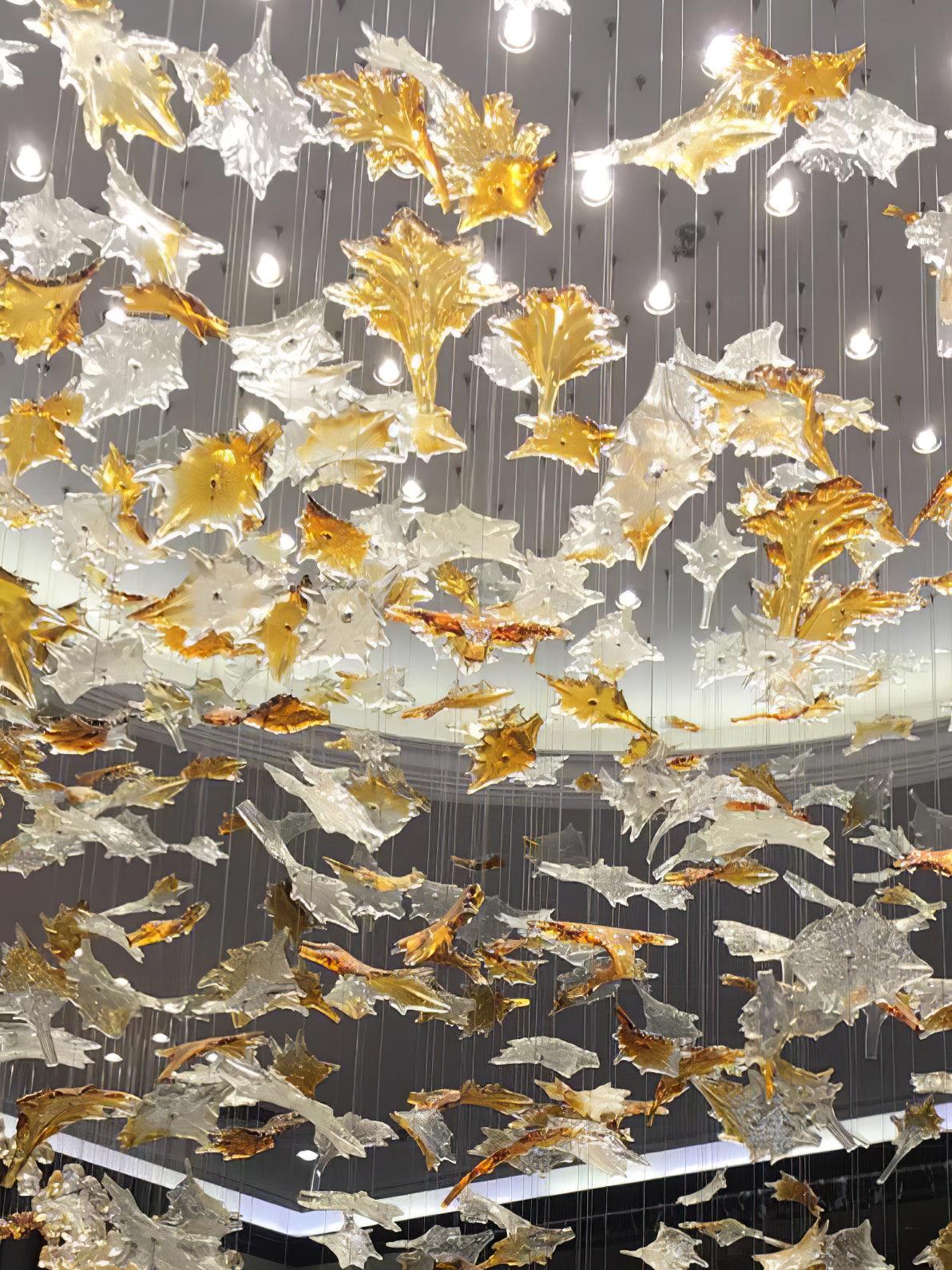 Syraean Multicolor Maple Leaf Crystal Chandelier - Image 44
