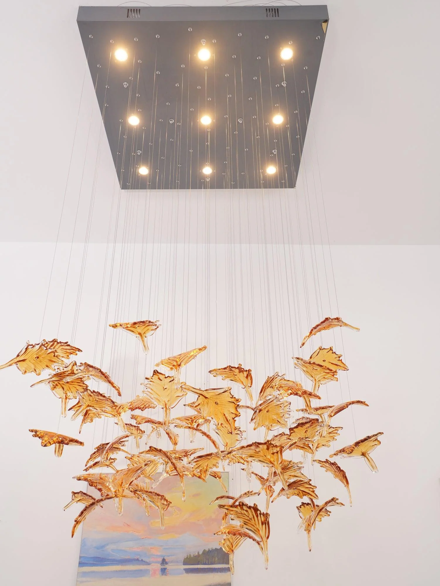 Syraean Multicolor Maple Leaf Crystal Chandelier - Image 47