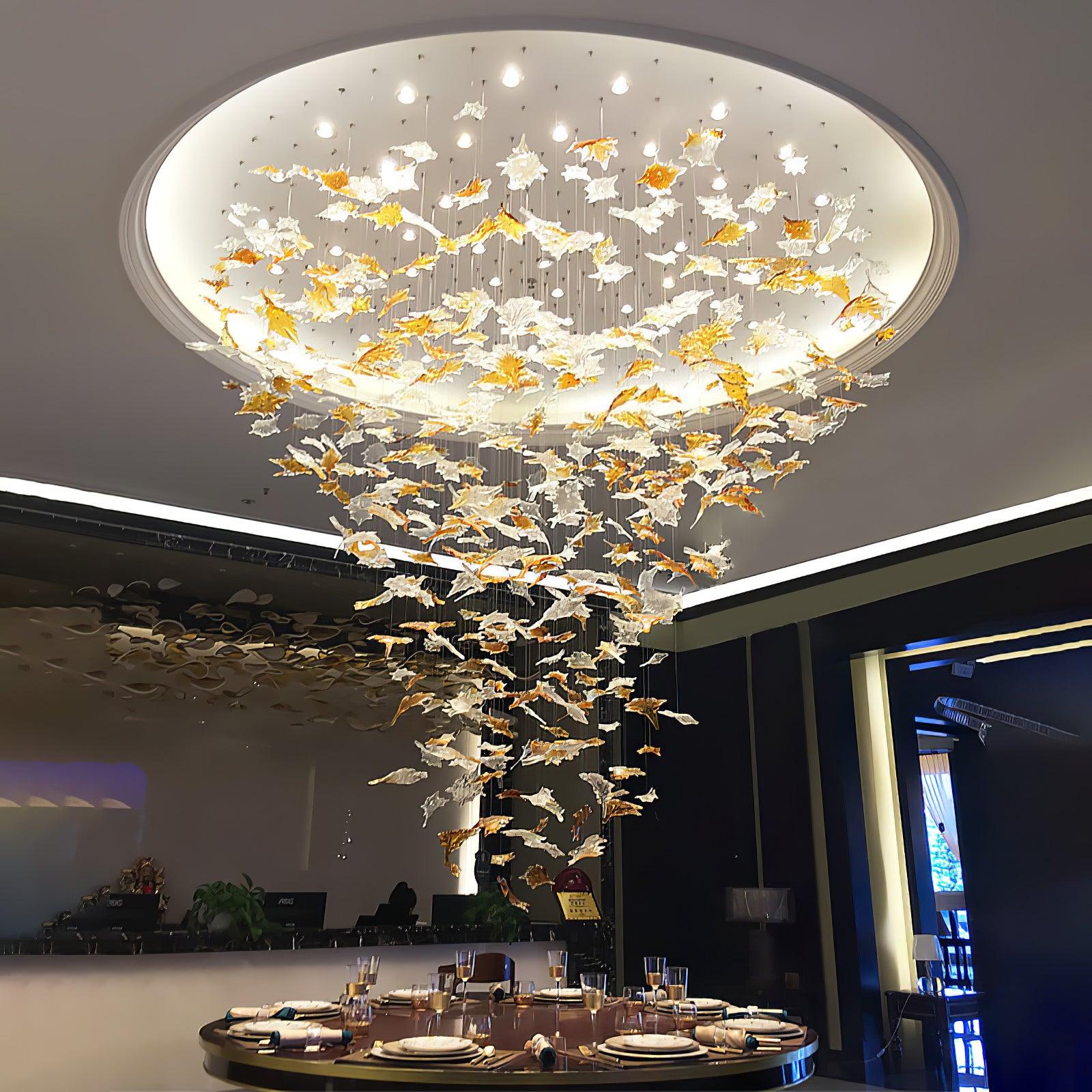 Syraean Multicolor Maple Leaf Crystal Chandelier - Image 51