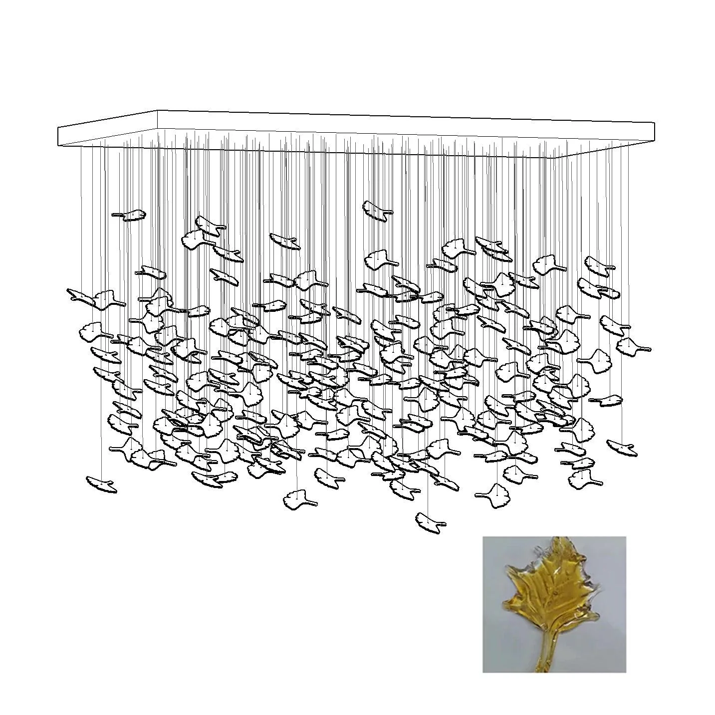 Syraean Multicolor Maple Leaf Crystal Chandelier - Image 54