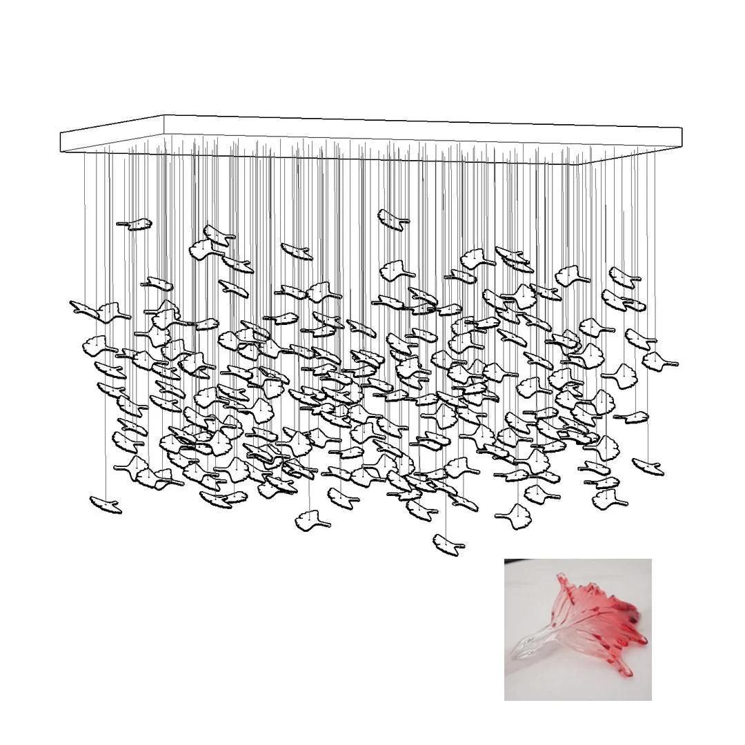 Syraean Multicolor Maple Leaf Crystal Chandelier - Image 57