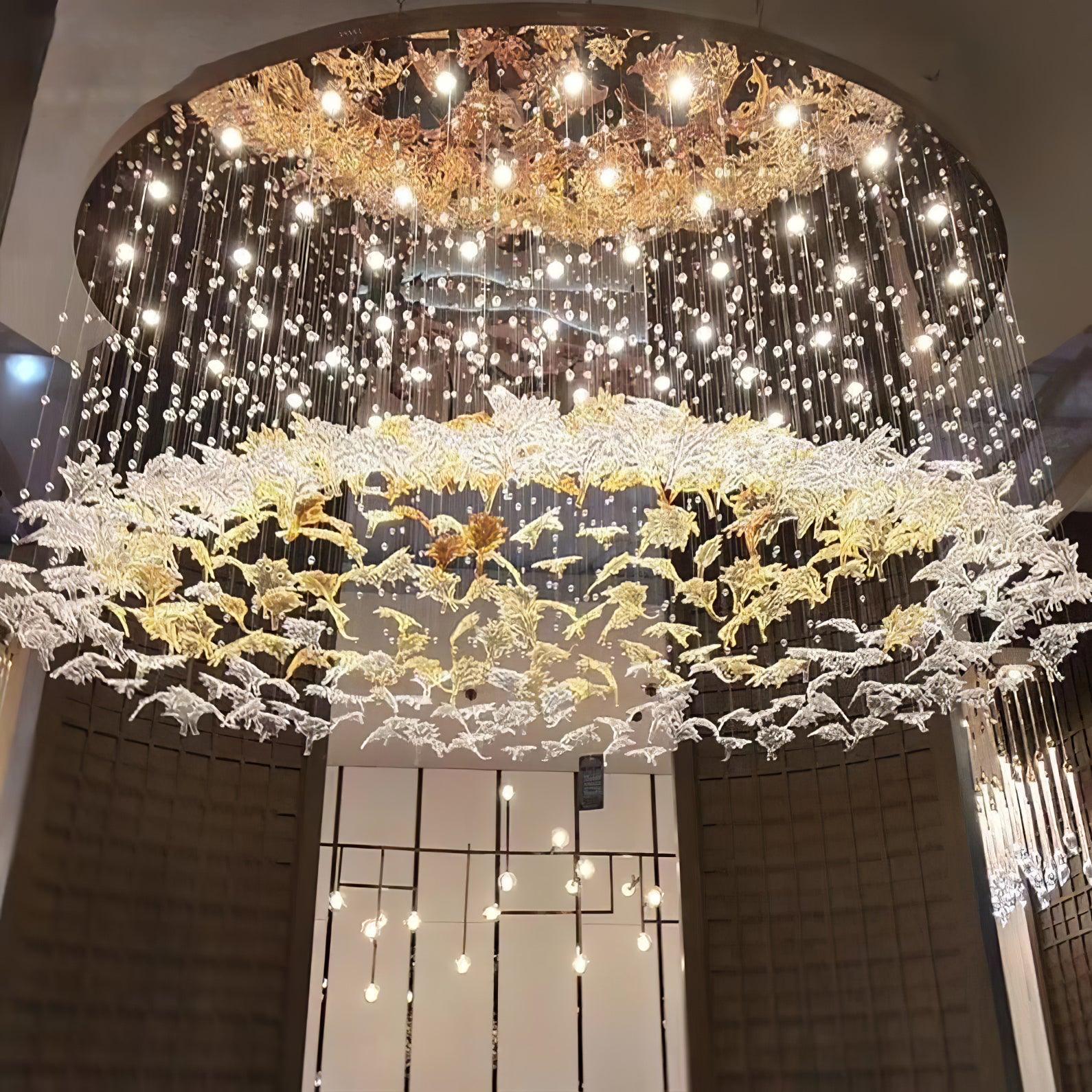 Syraean Multicolor Maple Leaf Crystal Chandelier - Image 58