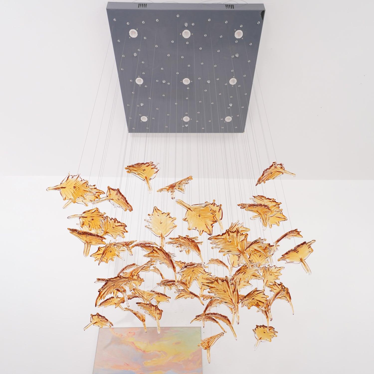 Syraean Multicolor Maple Leaf Crystal Chandelier - Image 59