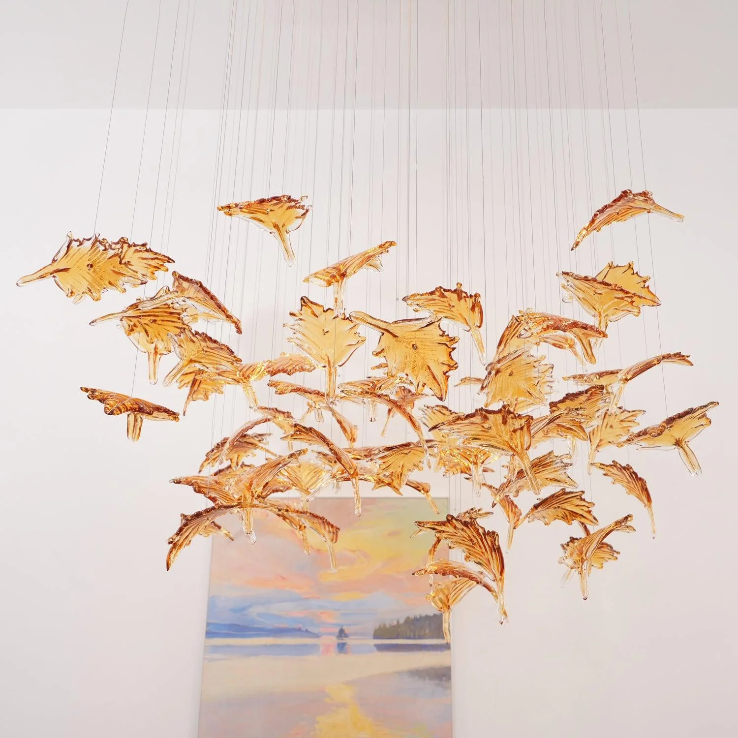 Syraean Multicolor Maple Leaf Crystal Chandelier - Image 60