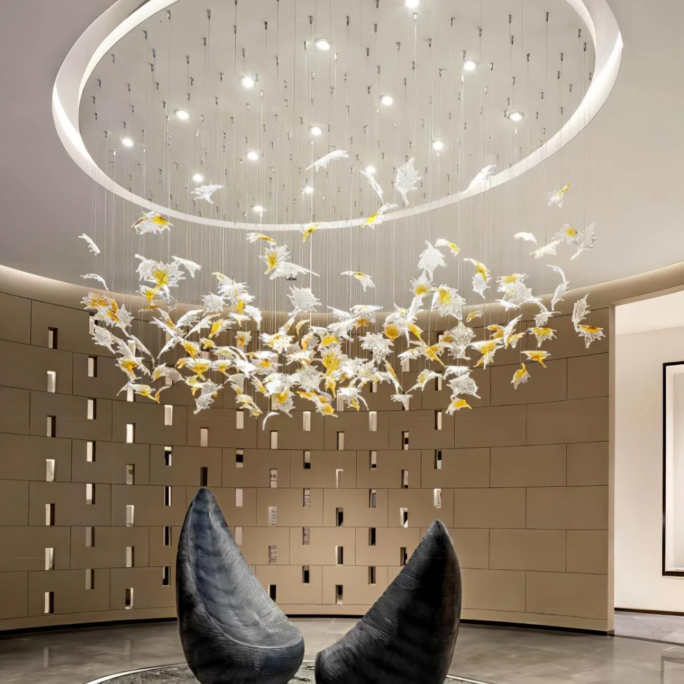 Syraean Multicolor Maple Leaf Crystal Chandelier - Image 62