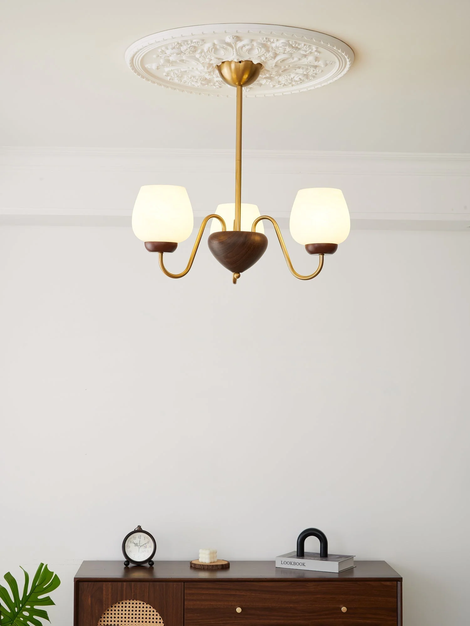 Sytheiel Premium	Elegance Wood Glass Chandelier - Image 10