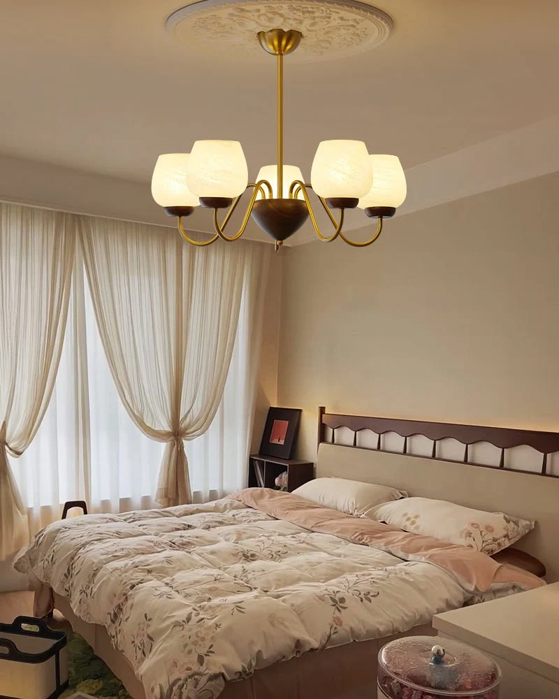 Sytheiel Premium	Elegance Wood Glass Chandelier - Image 15