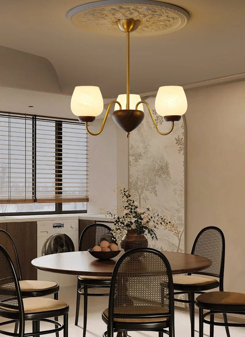 Sytheiel Premium	Elegance Wood Glass Chandelier - Image 17