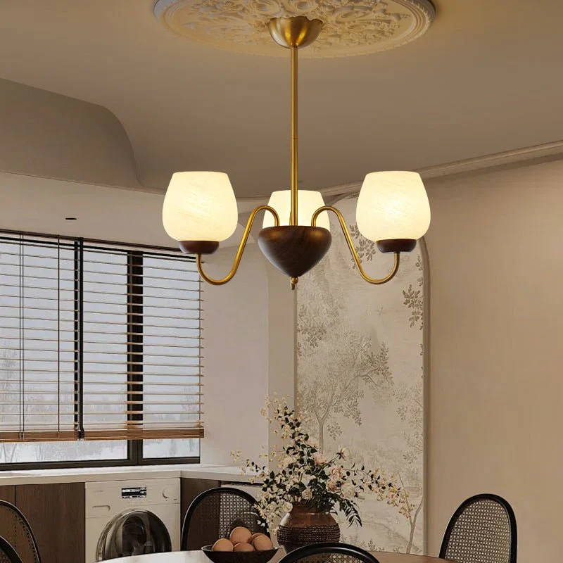 Sytheiel Premium	Elegance Wood Glass Chandelier - Image 19