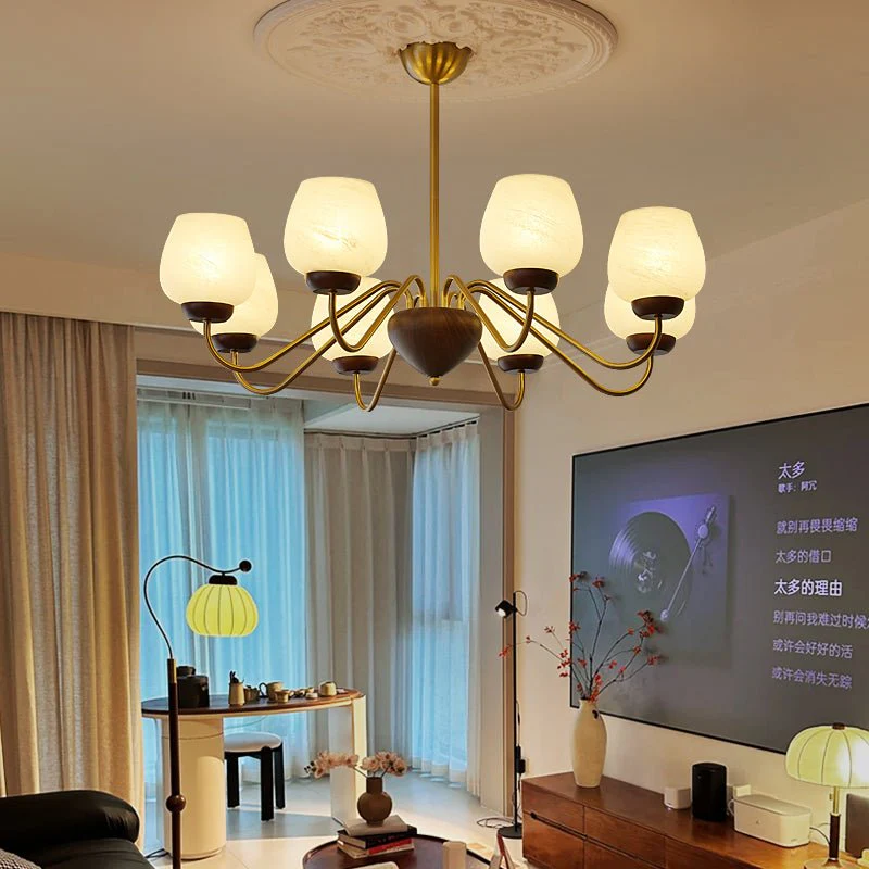 Sytheiel Premium	Elegance Wood Glass Chandelier - Image 20