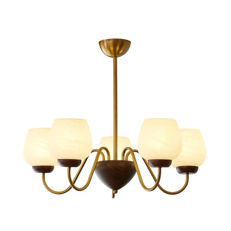 Sytheiel Premium	Elegance Wood Glass Chandelier - Image 24