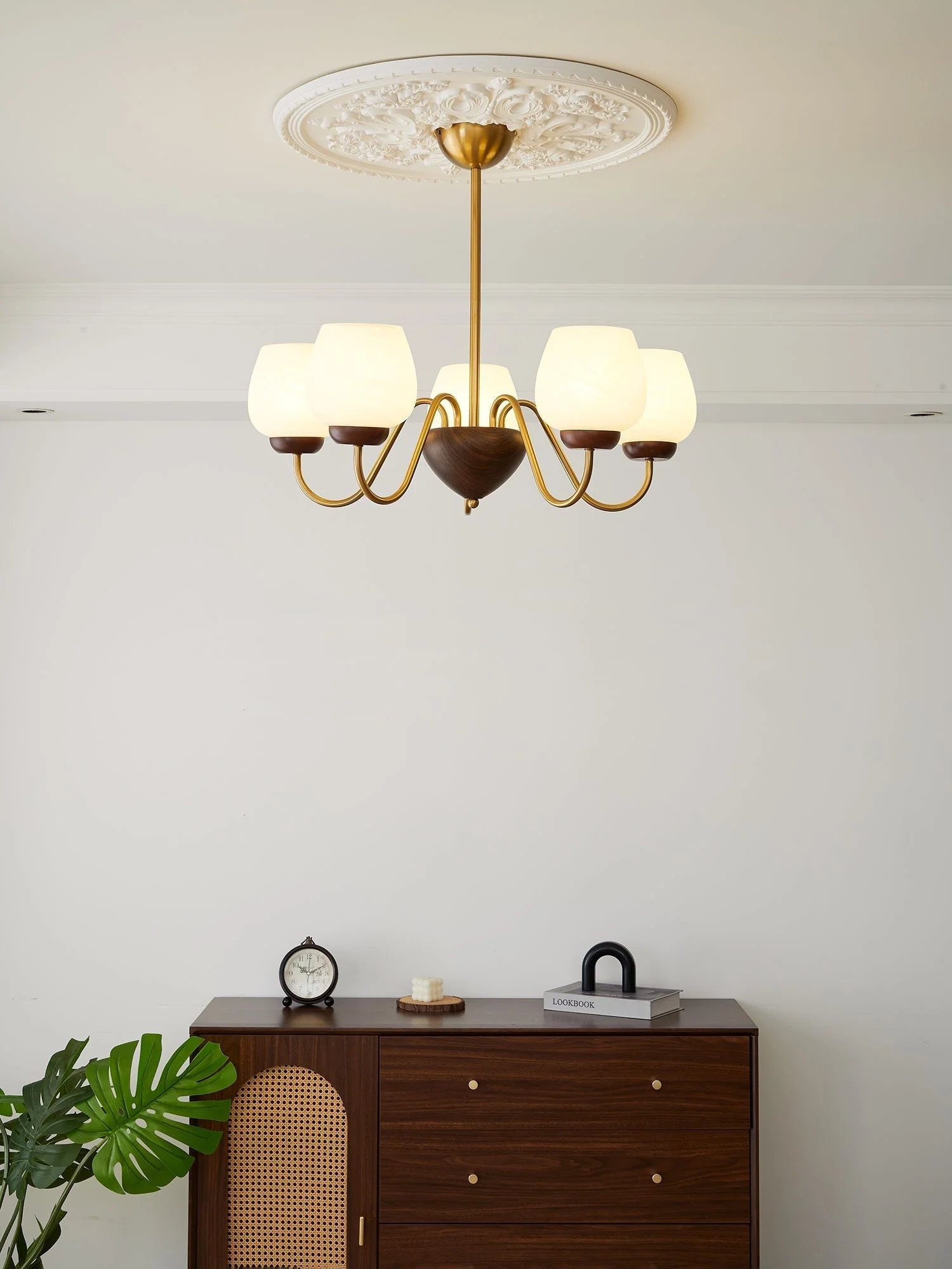 Sytheiel Premium	Elegance Wood Glass Chandelier - Image 35