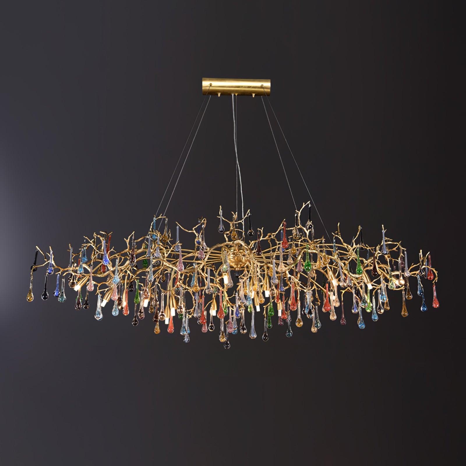 Sytheir Colorful Raindrop Branch Brass Crystal Chandelier - Image 17
