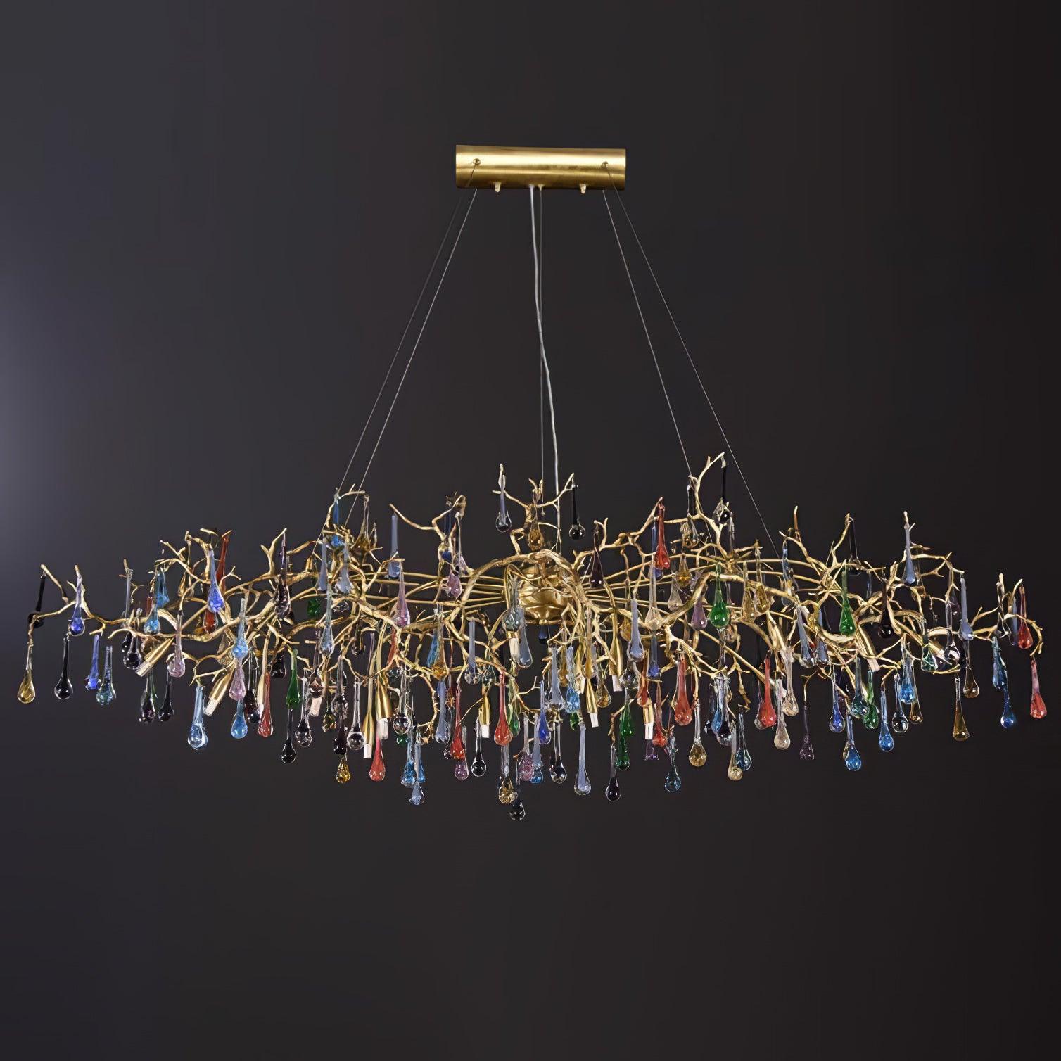 Sytheir Colorful Raindrop Branch Brass Crystal Chandelier - Image 19