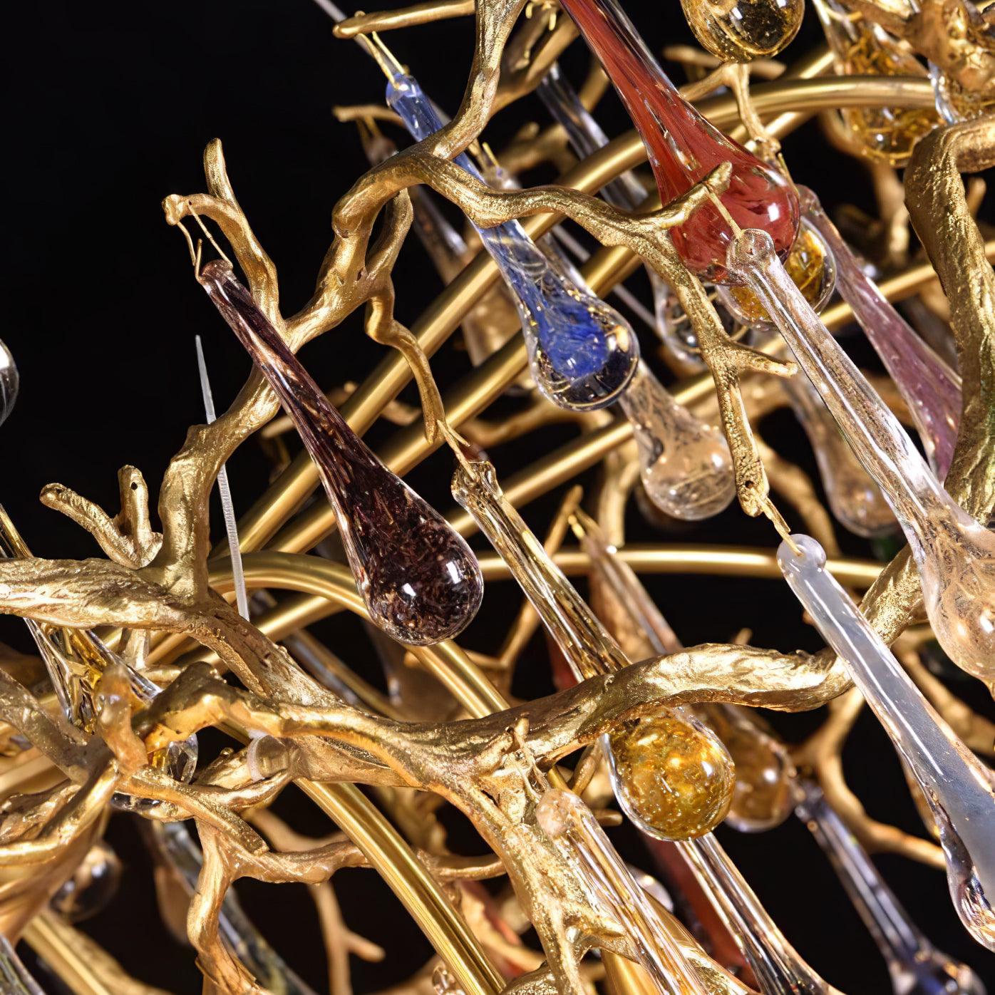 Sytheir Colorful Raindrop Branch Brass Crystal Chandelier - Image 22