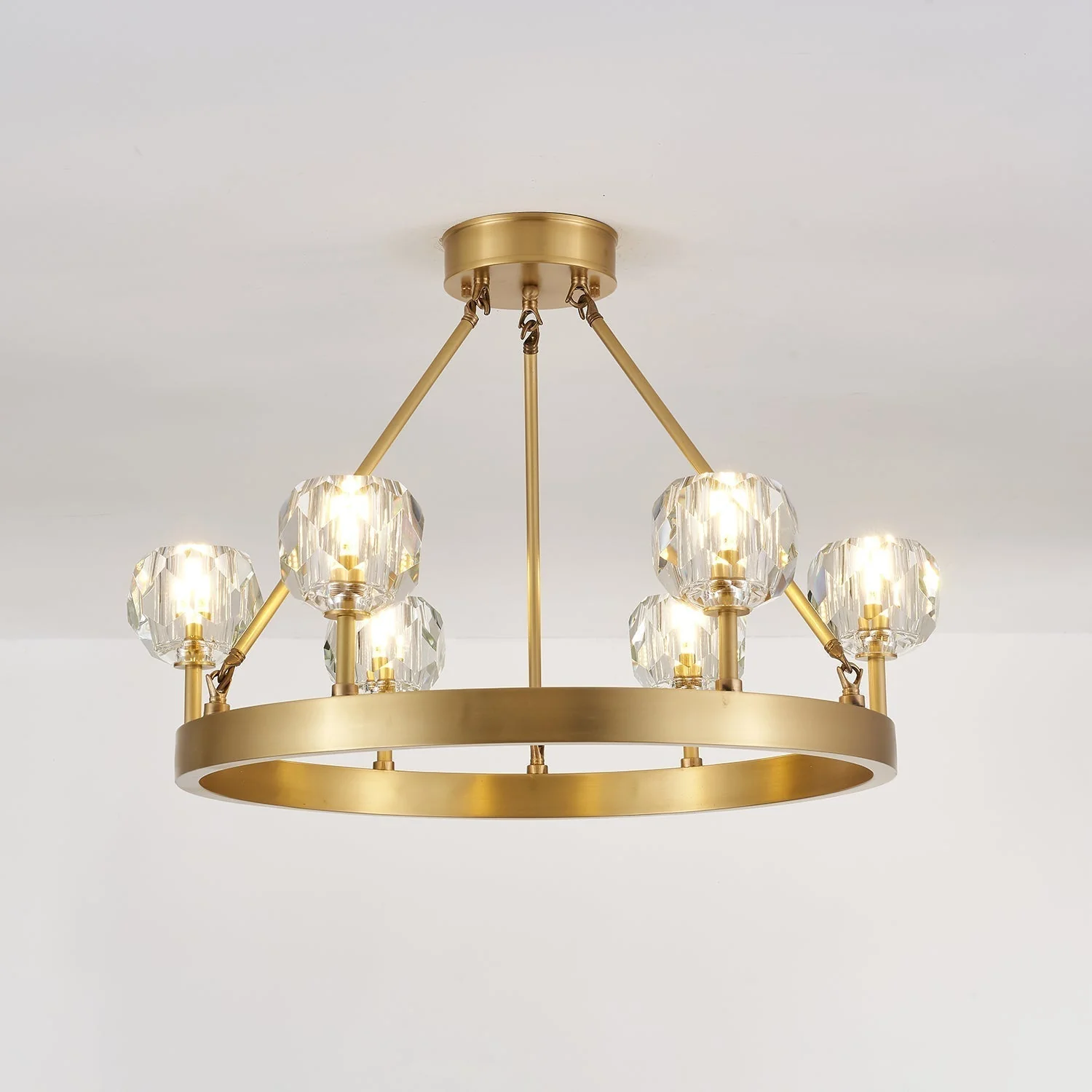 Syzorisra Modern Crystal Brass Chandelier - Image 9