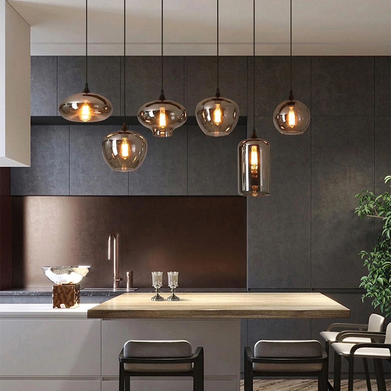 Talis Glass Industrial Chic Pendant Light - Image 76