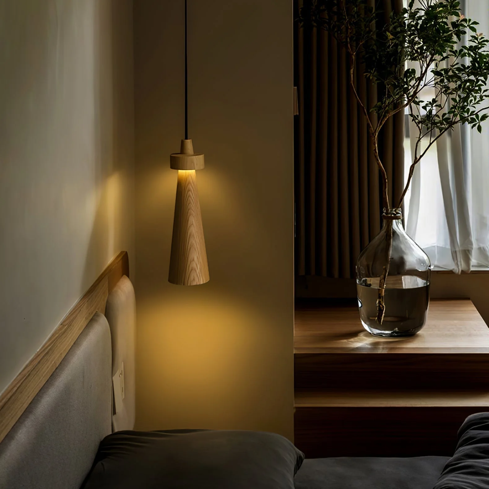 Taper Minimalist Wood Pendant Light - Image 44