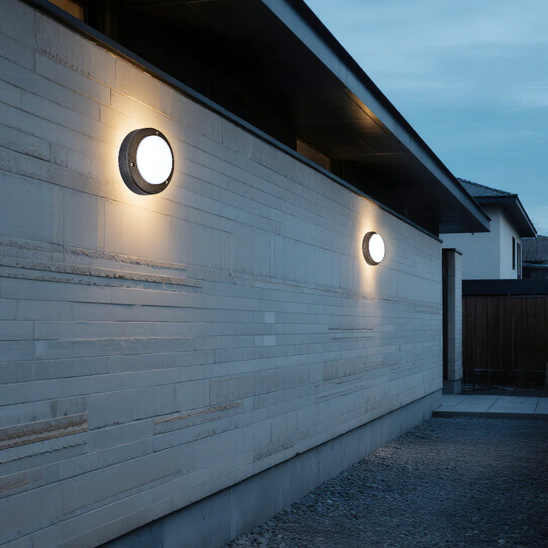 Tasha Round Minimalist Outdoor Wall Lights - Image 7