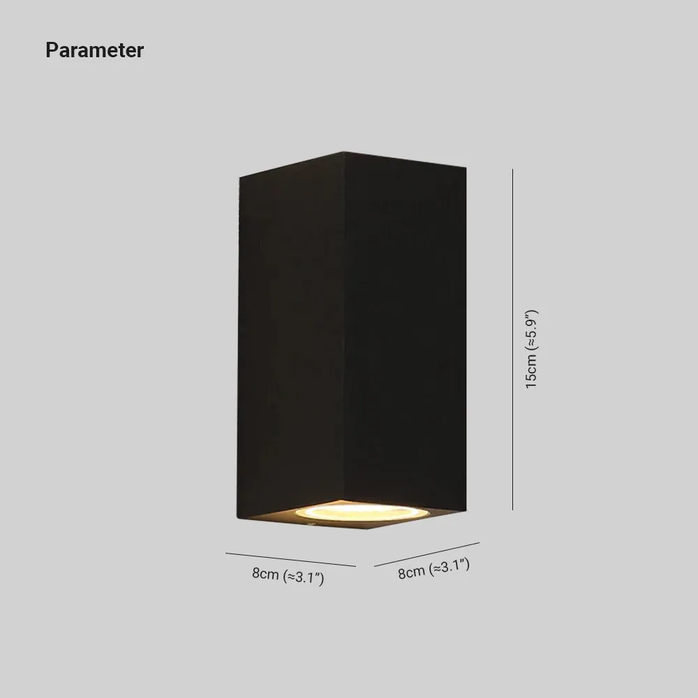 Tavon Minimalist Metal Square Outdoor Wall Lamp, Black - Image 11