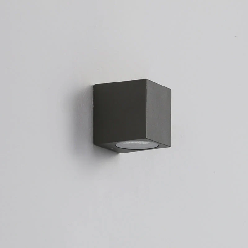 Tavon Minimalist Metal Square Outdoor Wall Lamp, Black - Image 4