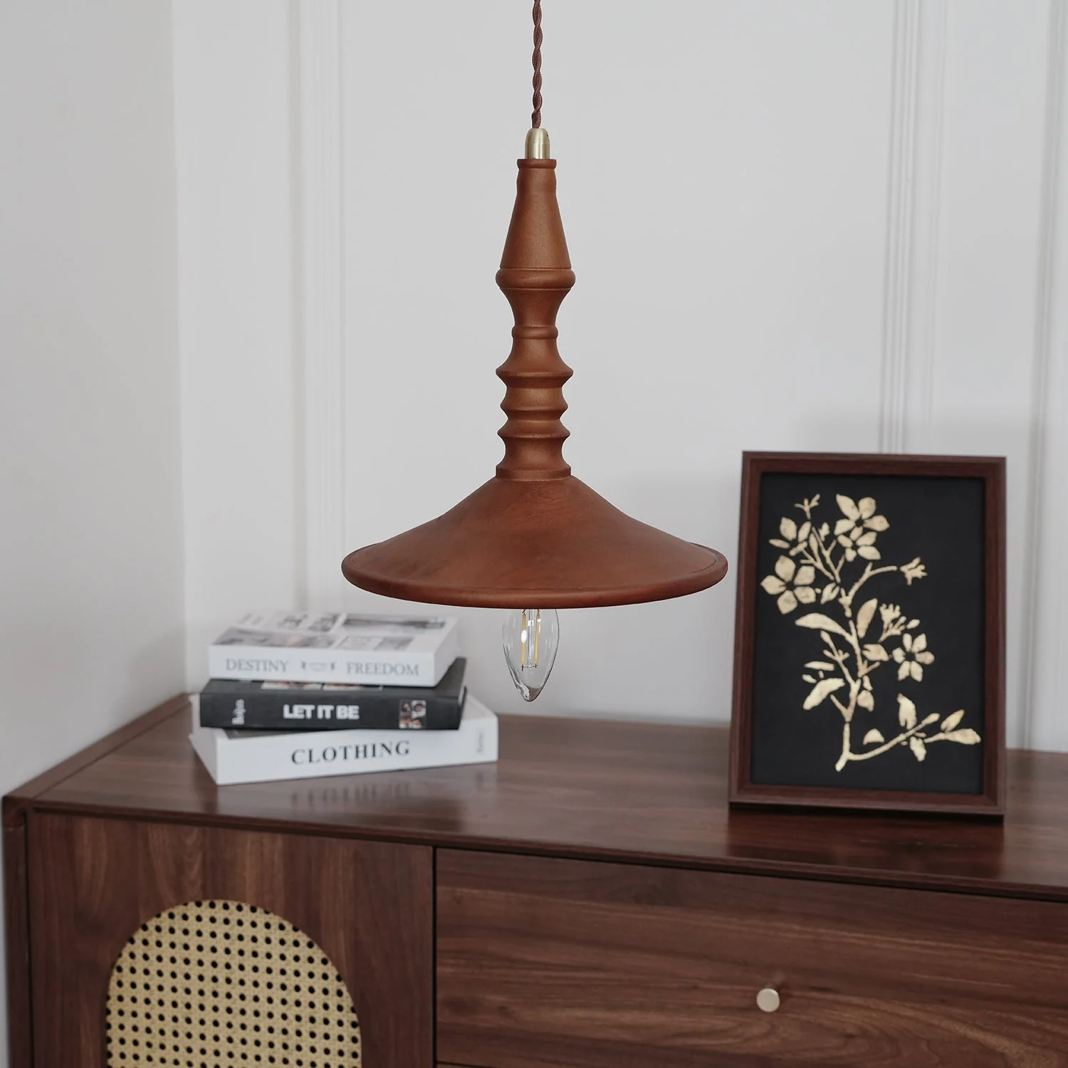 Tessira Wood Industrial Pendant Lamp - Image 10