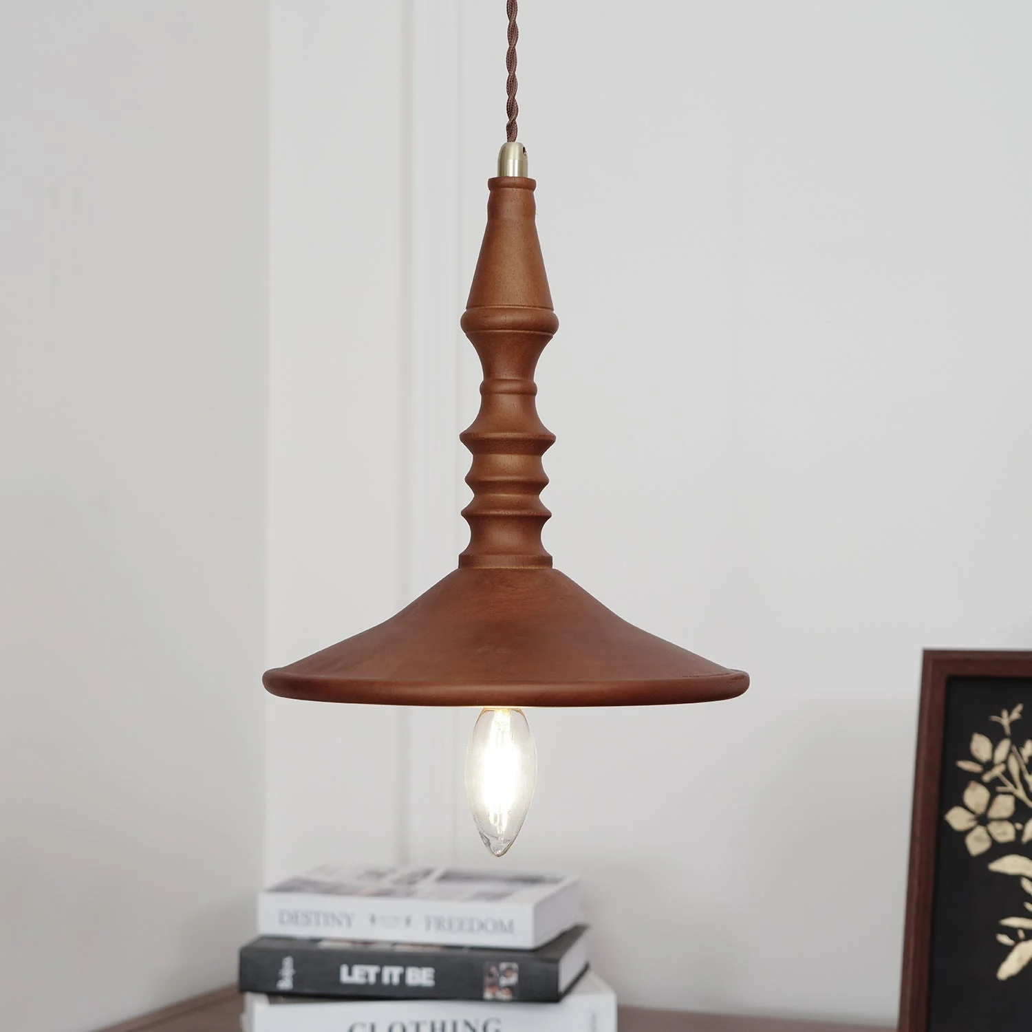 Tessira Wood Industrial Pendant Lamp - Image 18