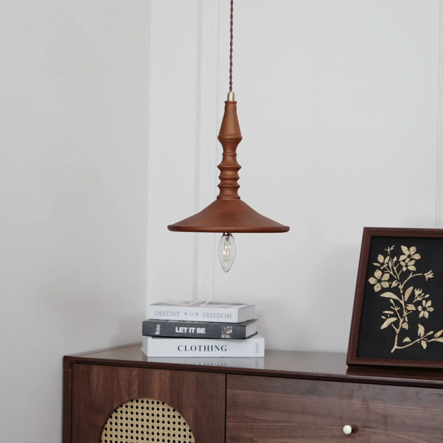 Tessira Wood Industrial Pendant Lamp - Image 9
