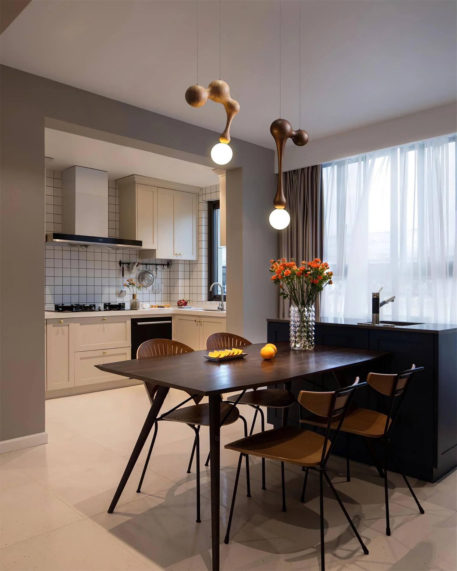 Thaddeus Luxury Wood Pendant Light - Image 23