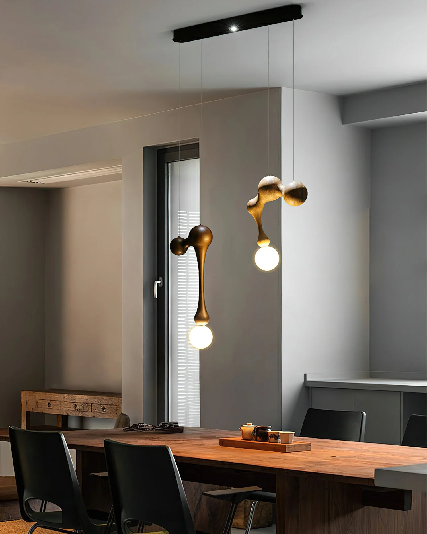 Thaddeus Luxury Wood Pendant Light - Image 38