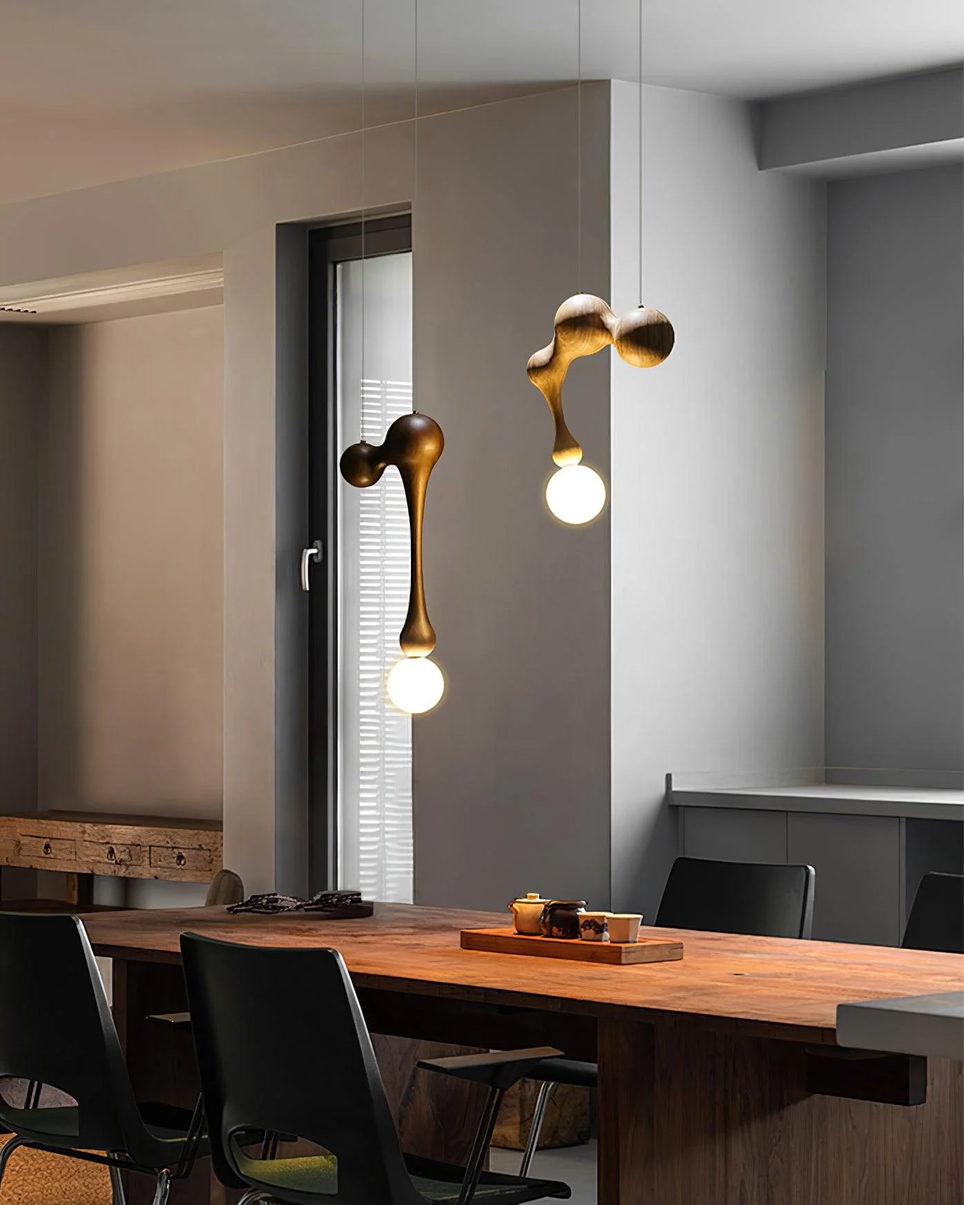 Thaddeus Luxury Wood Pendant Light - Image 40