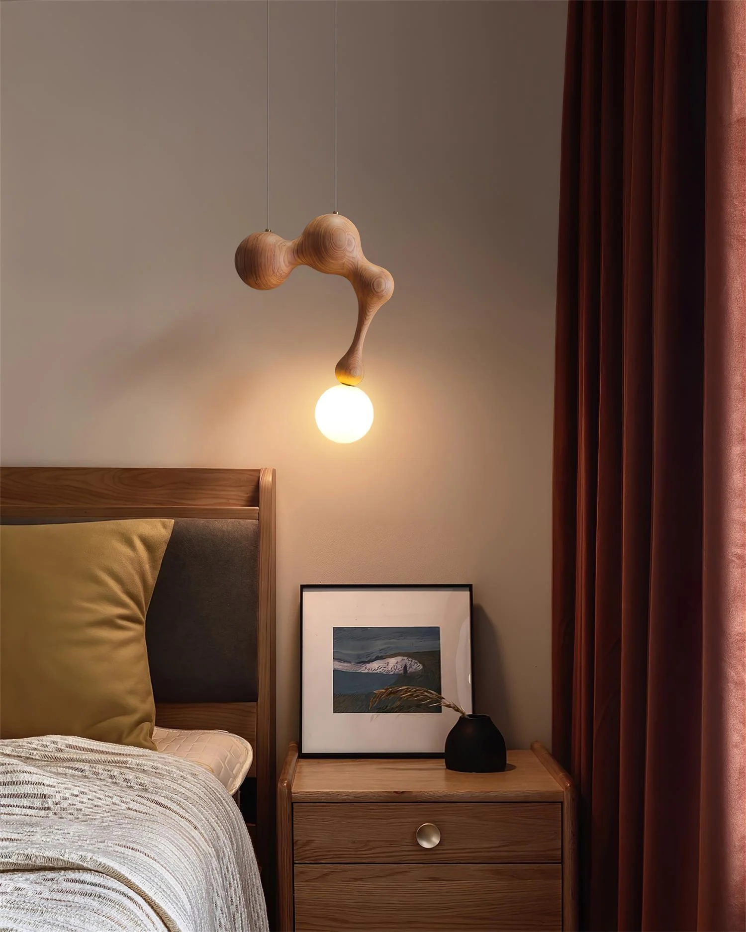 Thaddeus Luxury Wood Pendant Light - Image 51