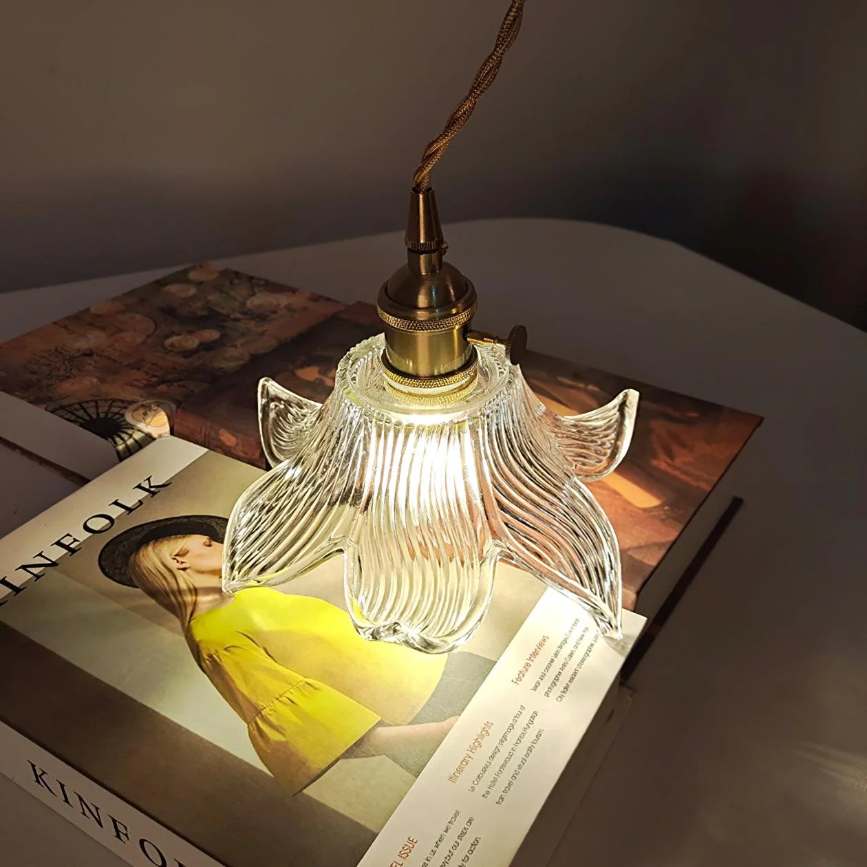 Thaliran Brass & Glass Glam Pendant Light - Image 2