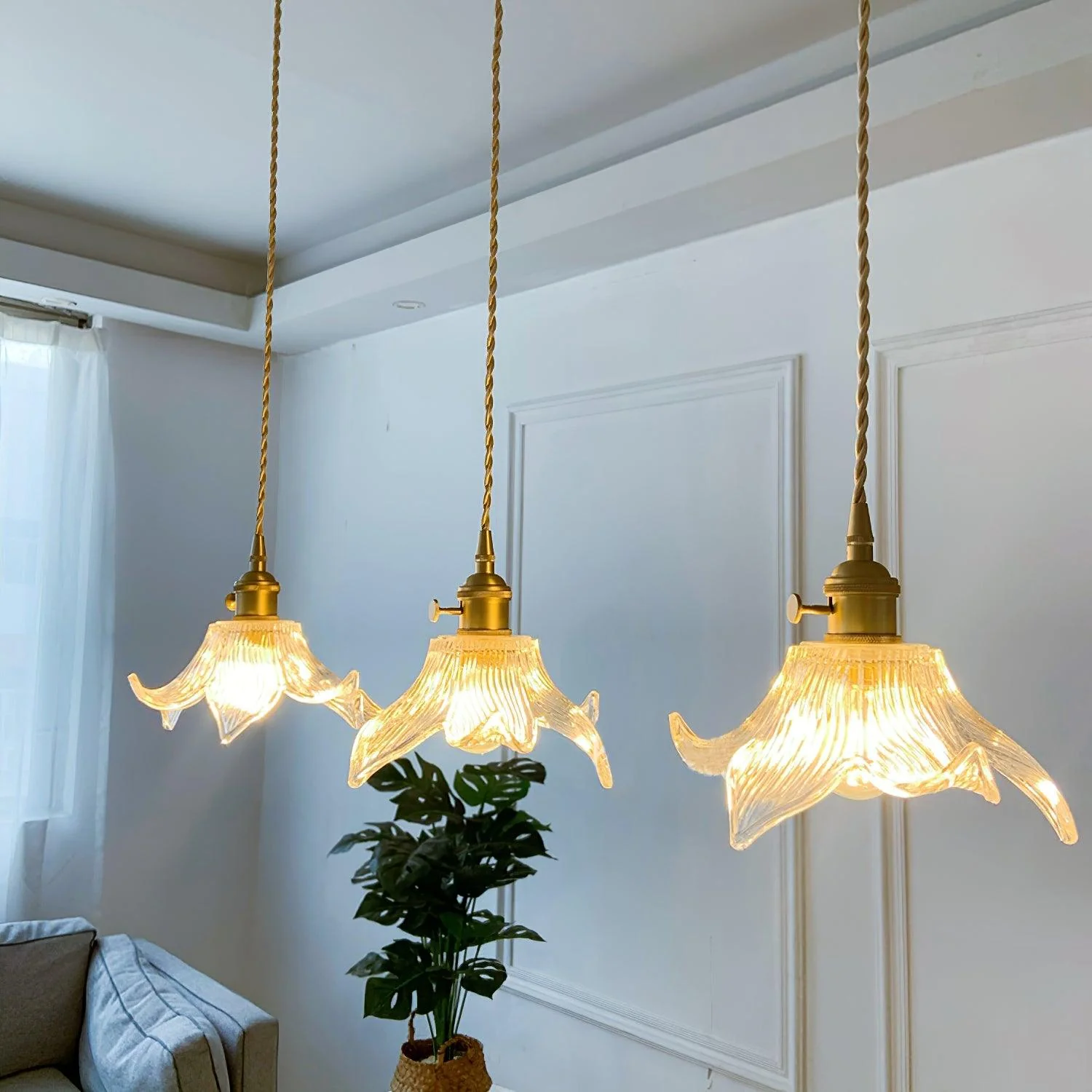 Thaliran Brass & Glass Glam Pendant Light - Image 30