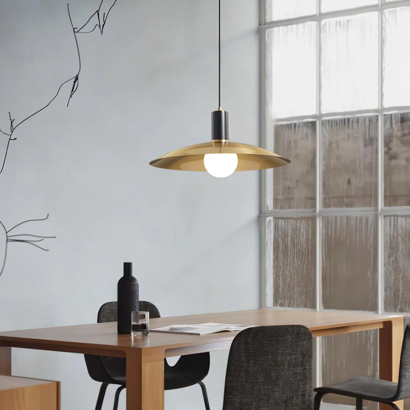 Thalora Brass & Glass Classic Pendant Lamp - Image 10