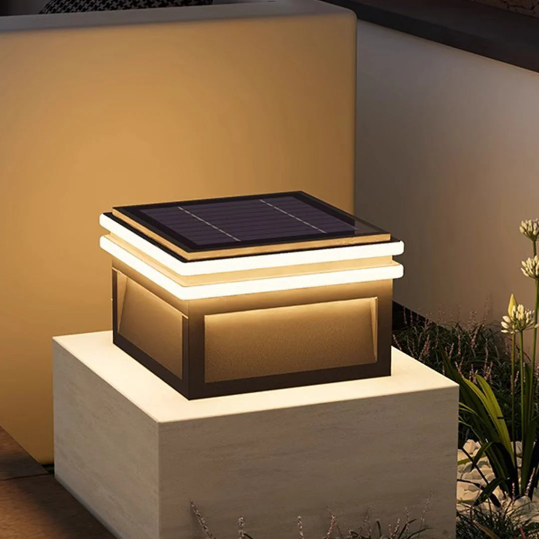 Theodore Square Minimalist Steel Outdoor Pillar Lights - Image 16
