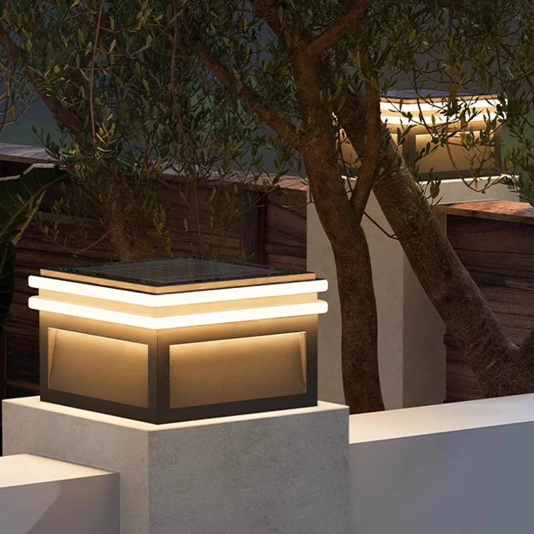 Theodore Square Minimalist Steel Outdoor Pillar Lights - Image 17