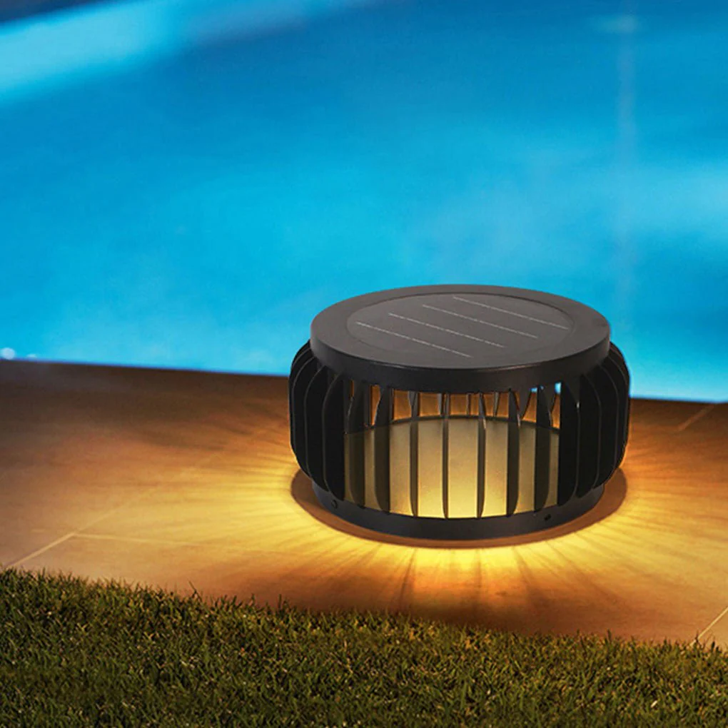 Theora Modern Solar Three-color Steel Outdoor Post Light