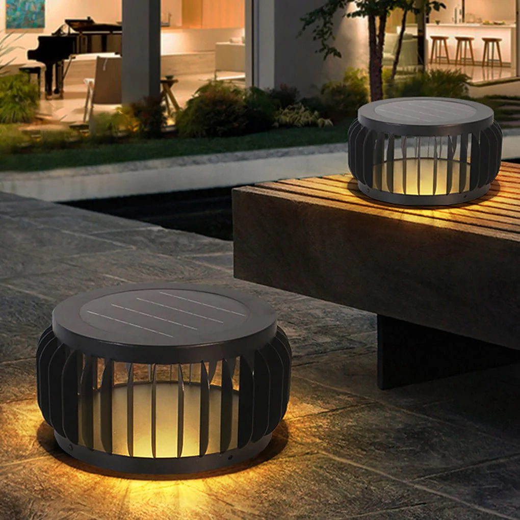 Theora Modern Solar Three-color Steel Outdoor Post Light - Image 5