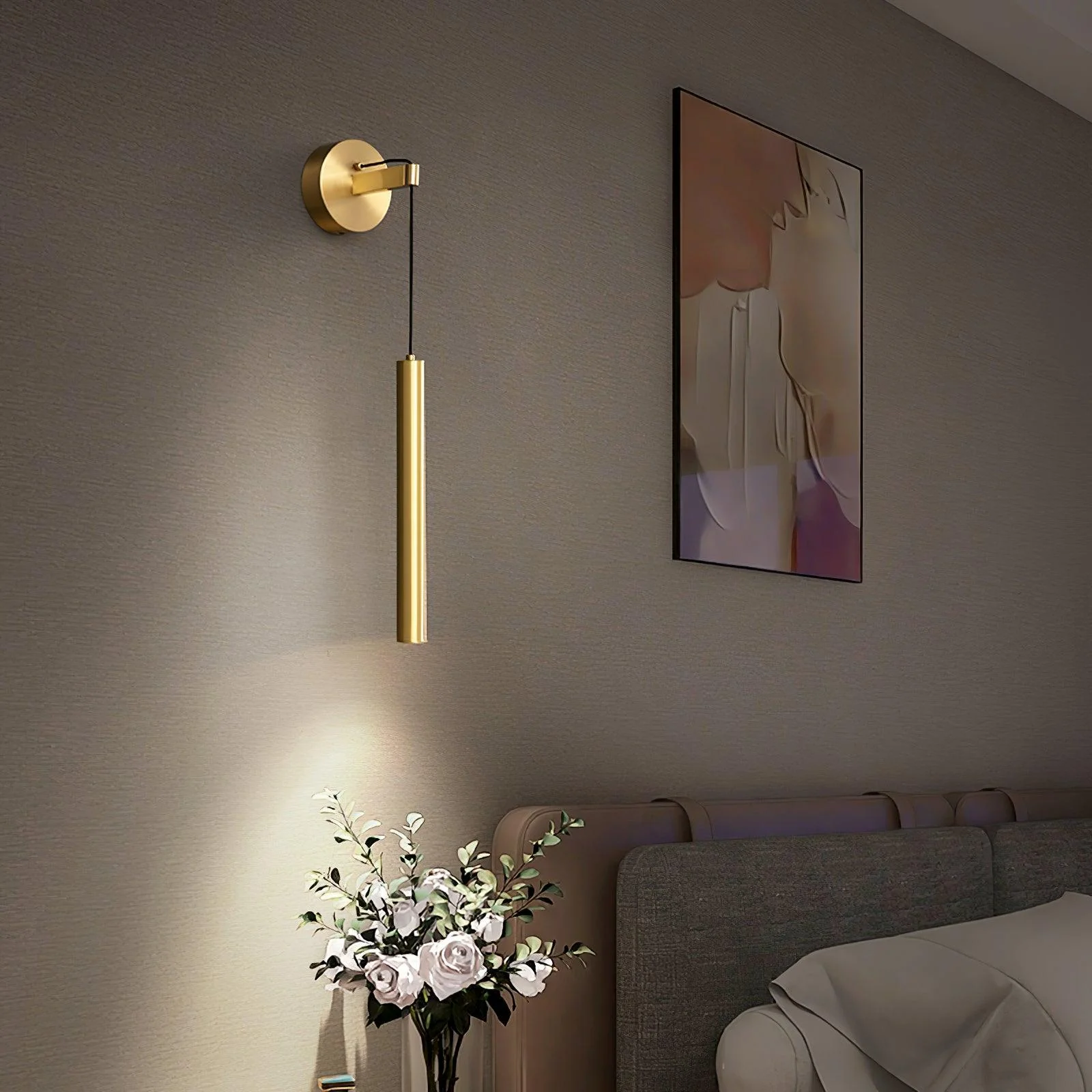 Thomasina Modern Minimalist Line Brass Wall Light - Image 17