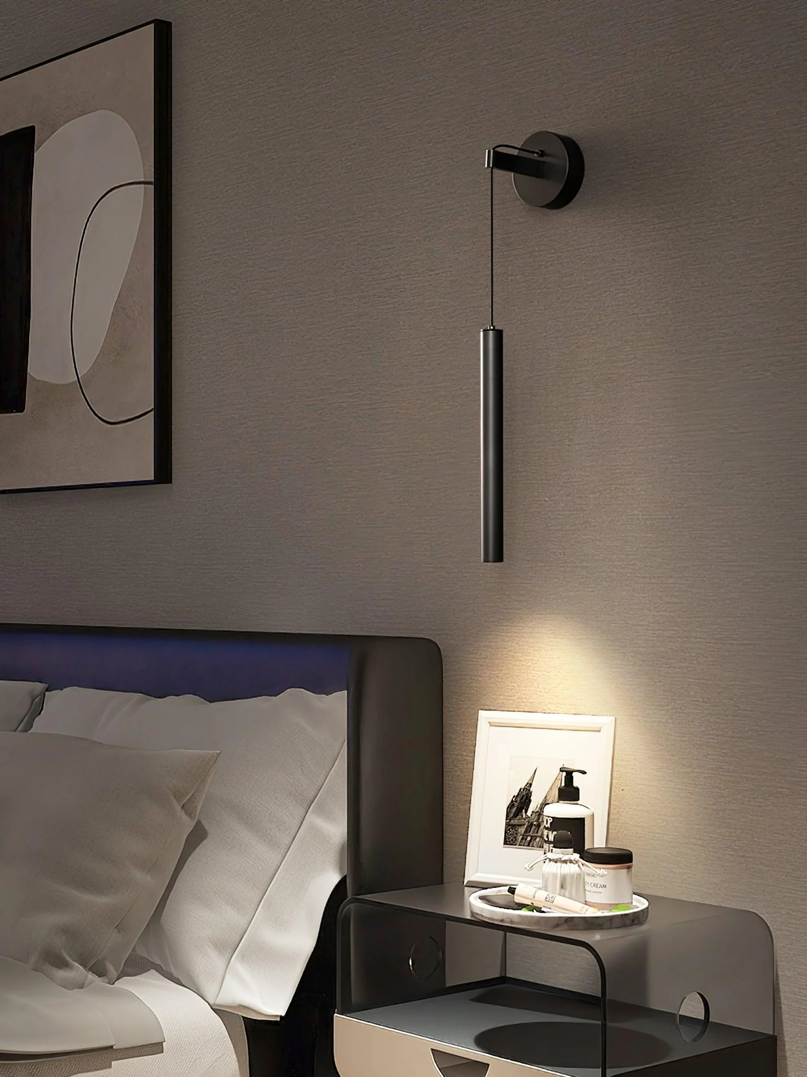 Thomasina Modern Minimalist Line Brass Wall Light - Image 2