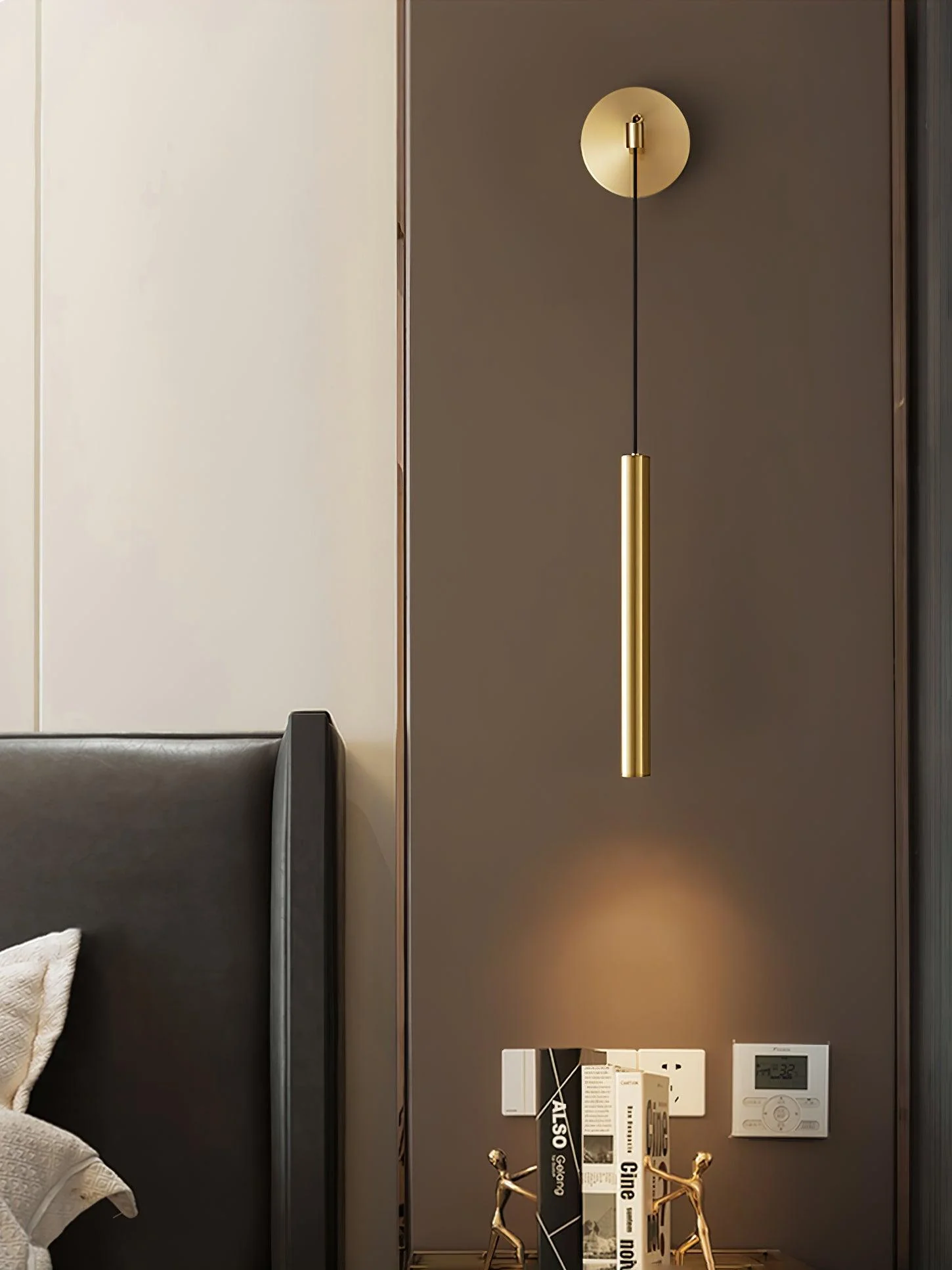 Thomasina Modern Minimalist Line Brass Wall Light - Image 25
