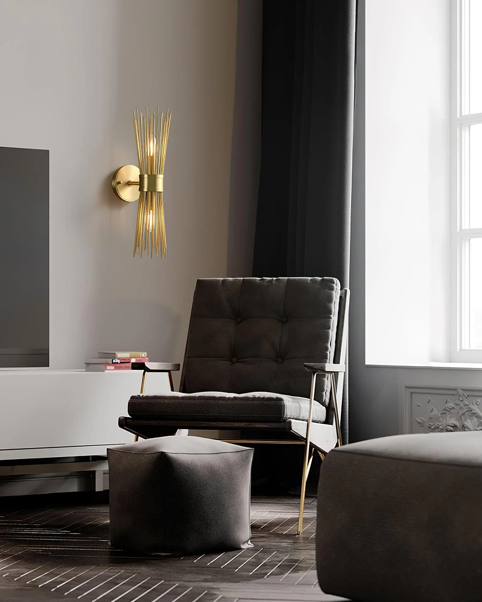 Thresher Postmodern Luxury Candle Brass Wall Light - Image 19