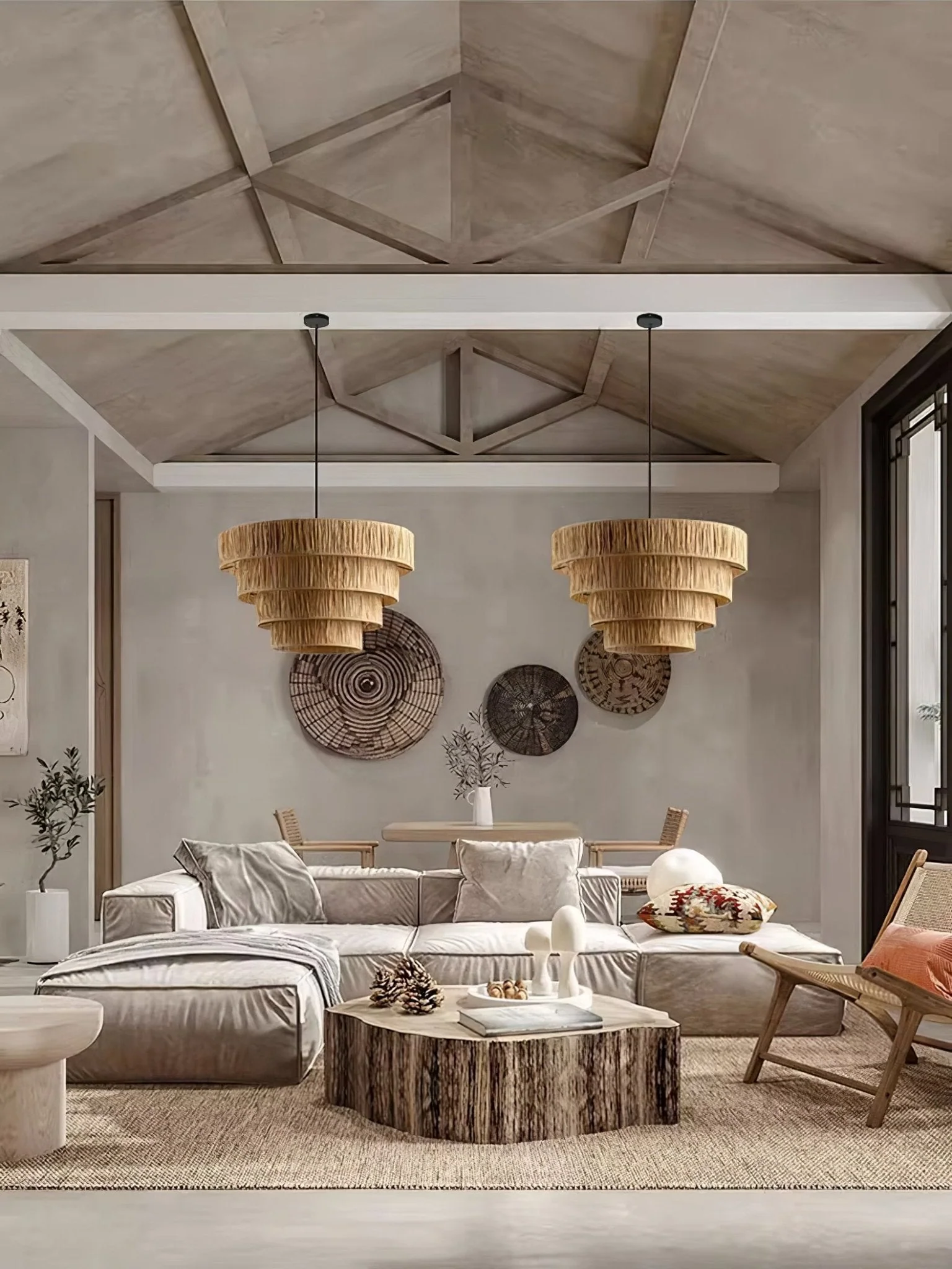 Thyra Straw Traditional Retro Pendant Light - Image 12