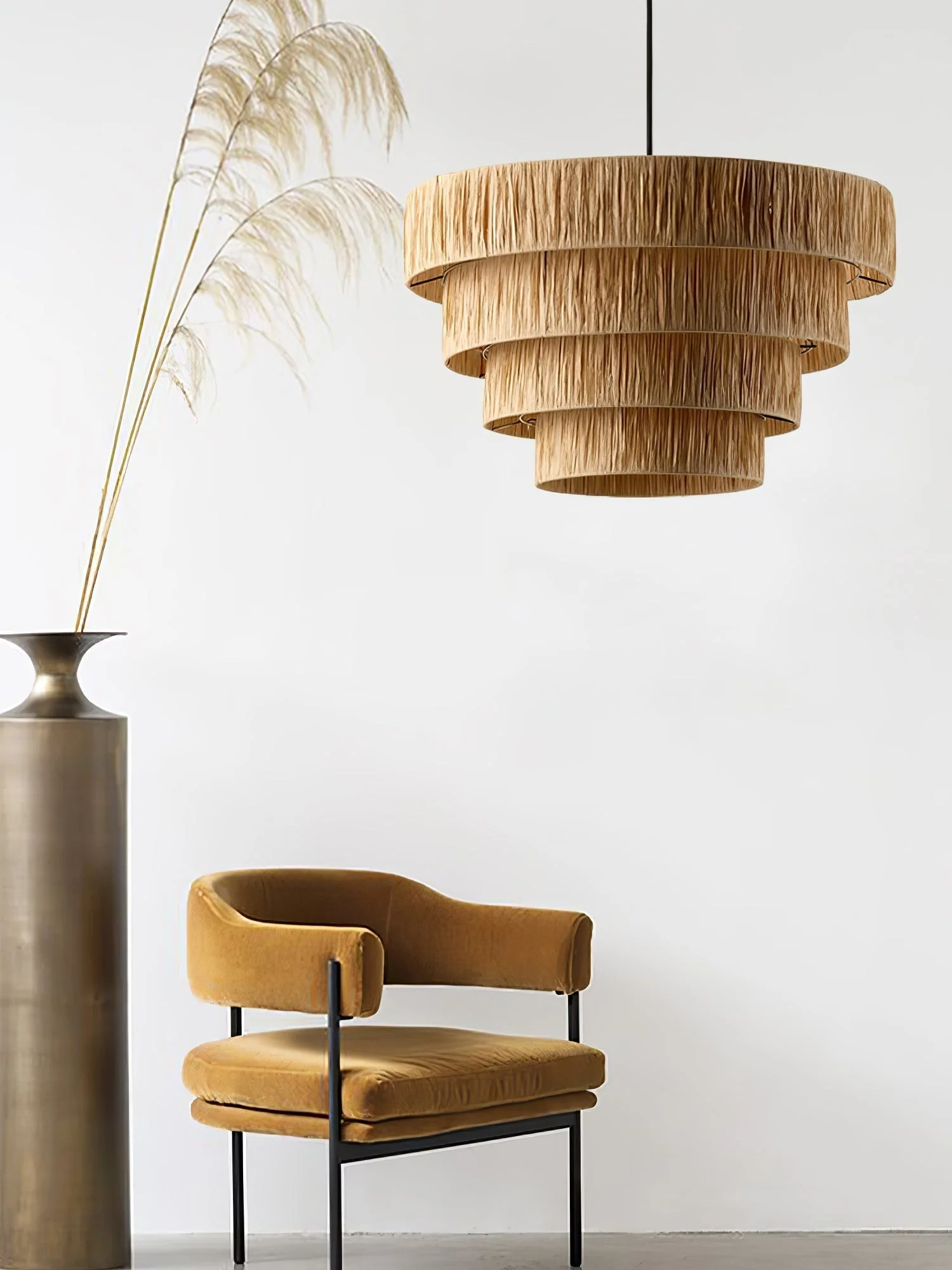 Thyra Straw Traditional Retro Pendant Light - Image 13