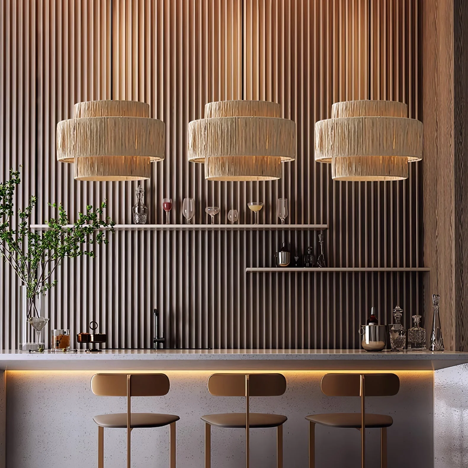 Thyra Straw Traditional Retro Pendant Light - Image 16