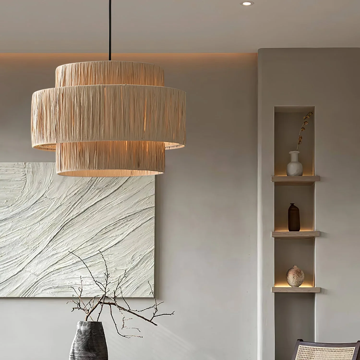 Thyra Straw Traditional Retro Pendant Light - Image 28