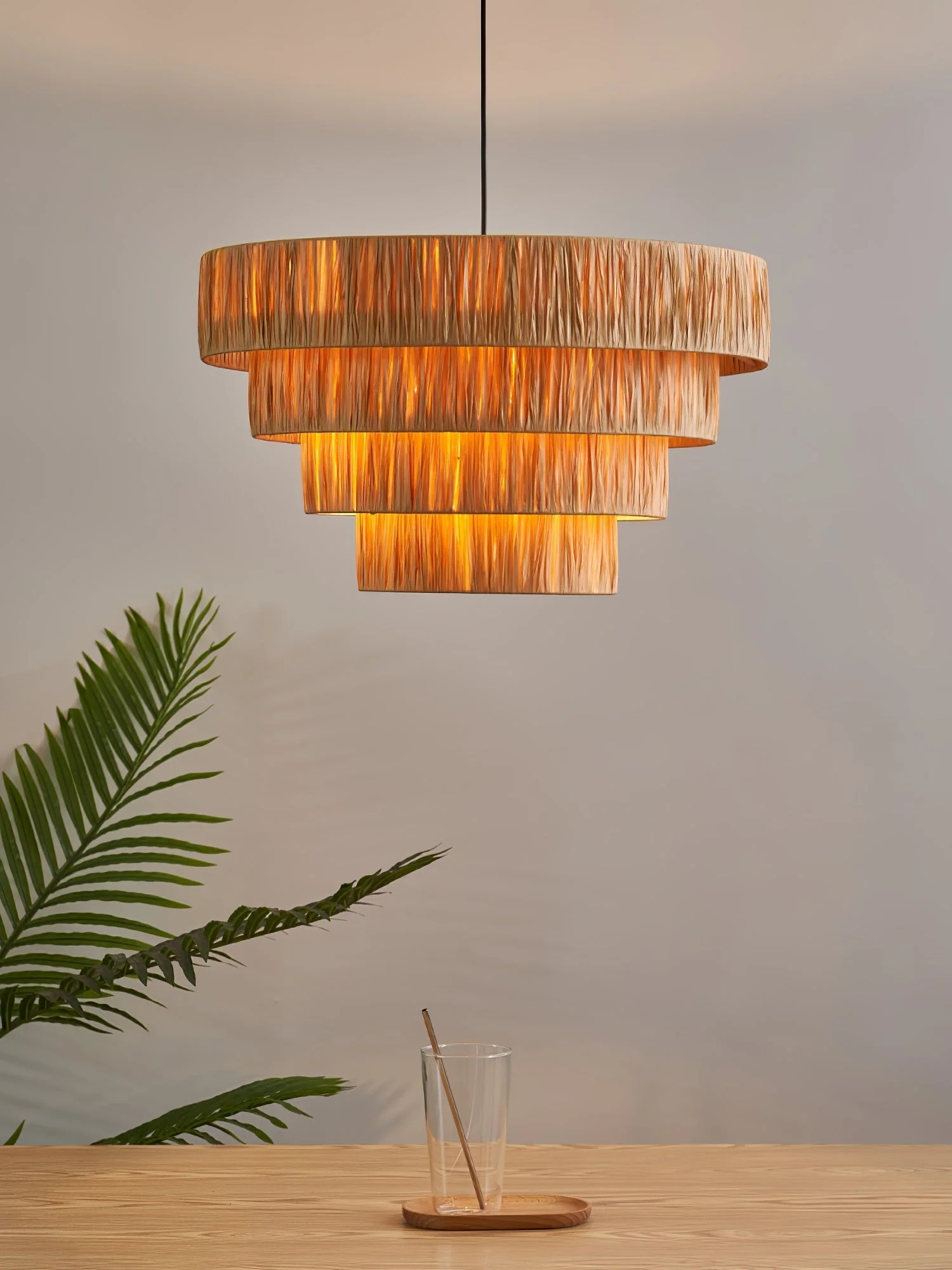 Thyra Straw Traditional Retro Pendant Light - Image 3