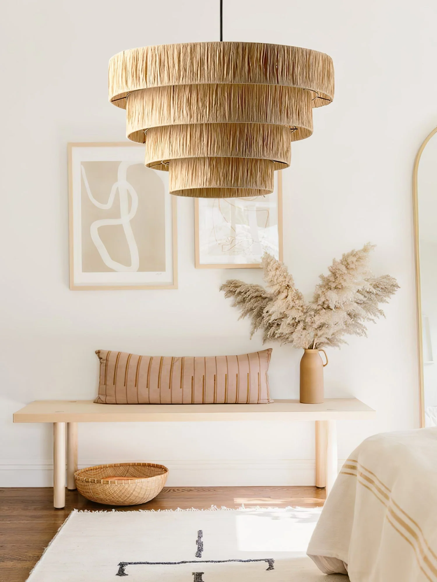 Thyra Straw Traditional Retro Pendant Light - Image 31